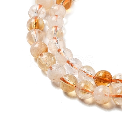 Heated Natural Citrine Beads Strands G-A262-A01-5mm-1