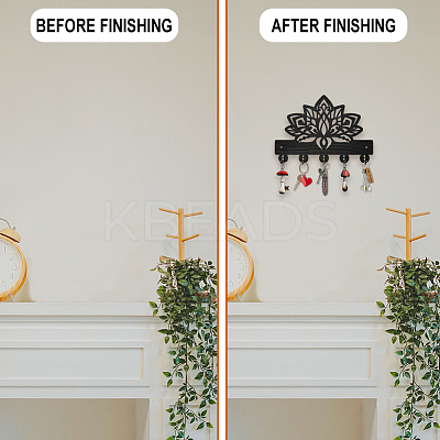 Wood & Iron Wall Mounted Hangers HJEW-WH0055-156-1