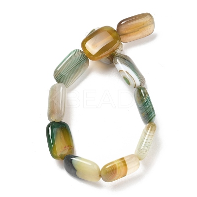 Natural Banded Agate Beads Strands G-K392-B05-13x18mm-1