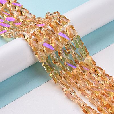 Faceted Electroplated Transparent Glass Beads Strands GLAA-G092-A01-1