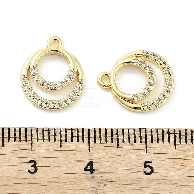 Brass Micro Pave Clear Cubic Zirconia Pendants ZIRC-P120-02G-1