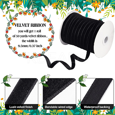 3/8 inch Single Face Velvet Ribbon OCOR-BC0014-9.5mm-003-1