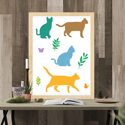 1 Set Floral PET Hollow Out Drawing Painting Stencils DIY-MA0001-40-1