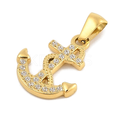 Ion Plating(IP) 304 Stainless Steel Micro Pave Cubic Zirconia Pendants STAS-D112-03G-08-1
