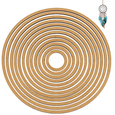 12Pcs MDF Sheets Rings AJEW-WH0816-273-1