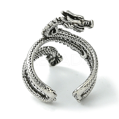 Dragon Alloy Wrap Open Cuff Rings RJEW-K275-21AS-1