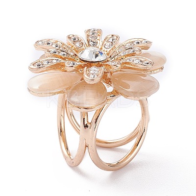 Alloy Rhinestone Women Lady Girls Fashion Scarf Ring Buckle LS-JEWB-WH0011-12KCG-1