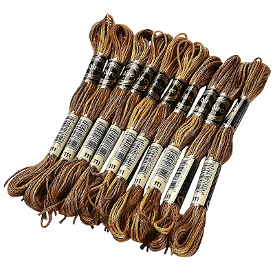 10 Skeins 6-Ply Polyester Embroidery Floss OCOR-CY0002-99F-1