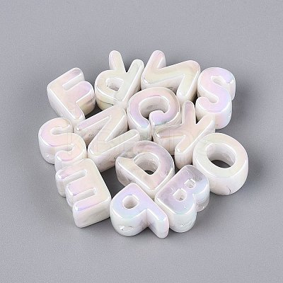 Opaque Rainbow Iridescent Acrylic Beads OACR-P010-23B-1