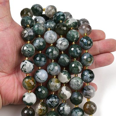 Natural Moss Agate Beads Strands G-C249-A08-16mm-1