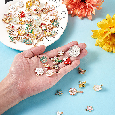 68pcs Alloy Enamel Pendants FIND-CD0001-22-1