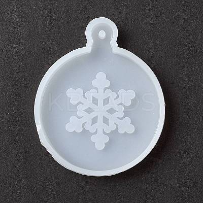 Christmas Theme DIY Flat Round with Snowflake Pendant Silicone Molds LS-DIY-F114-34-1