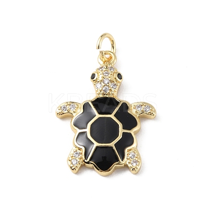 Rack Plating Brass Micro Pave Cubic Zirconia Pendants KK-C021-01G-1