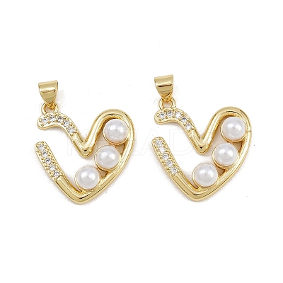 Brass Micro Pave Cubic Zirconia Pendants KK-C132-02A-G-1