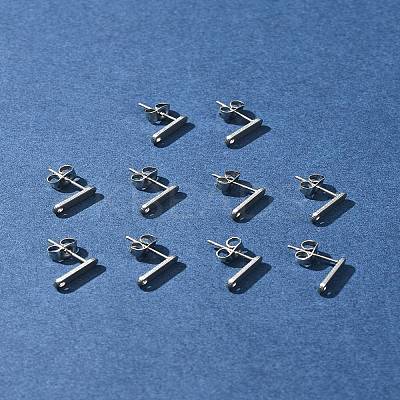 10Pcs 201 Stainless Steel Stud Earring Findings with Hole EJEW-FS0001-14D-1