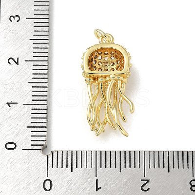 Brass Micro Pave Clear Cubic Zirconia Pendants LS-KK-U046-02G-03-1