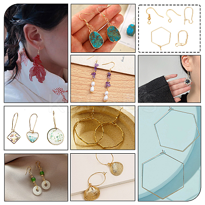 Brass Earring Hooks & Leverback Earring Findings KK-ME0002-48-1