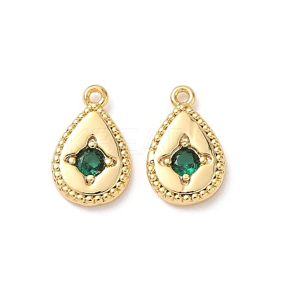 Brass Micro Pave Cubic Zirconia Charms KK-D504-20B-G-1