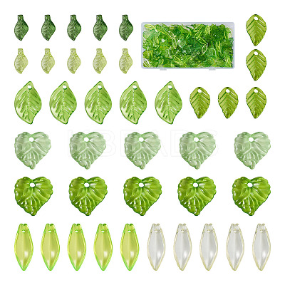 320Pcs 8 Style Transparent Acrylic Pendants TACR-TA0001-18-1