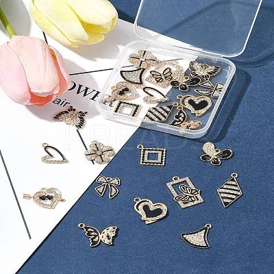 24Pcs 12 Styles Alloy Enamel Pendants ALRI-FS0001-05-1