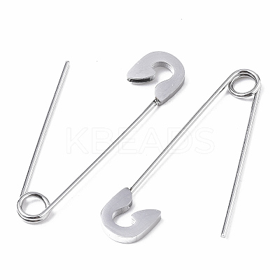 Tarnish Resistant 201 Stainless Steel Safety Pins Earrings STAS-S079-197P-1