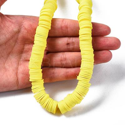 Flat Round Handmade Polymer Clay Beads CLAY-R067-12mm-22-1