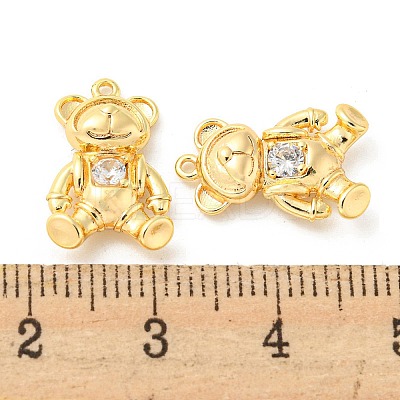 Brass Micro Pave Cubic Zirconia Pendants KK-Q809-18G-1