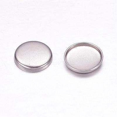 Tarnish Resistant 304 Stainless Steel Plain Edge Bezel Cups STAS-F117-49P-1