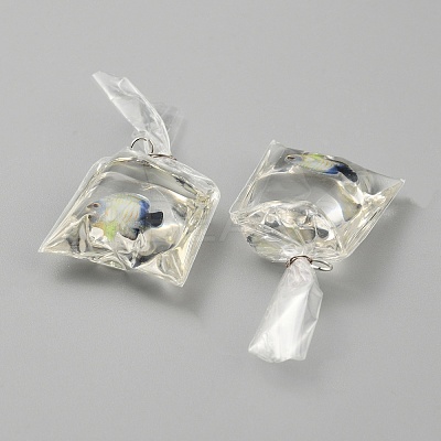 Transparent Resin Big Pendants RESI-TAC0024-01B-1