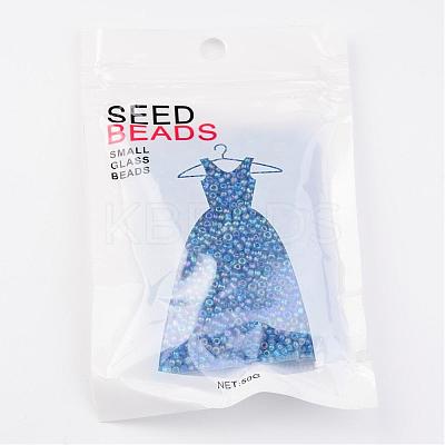 Round Transparent Colors Rainbow Glass Seed Beads X-SEED-A007-2mm-163B-1