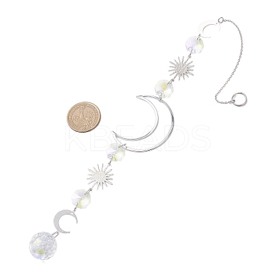 Glass Teardrop Window Hanging Suncatchers HJEW-JM04517-1