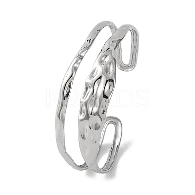Fashionable 304 Stainless Steel Cuff Bangles for Women BJEW-B104-14P-1