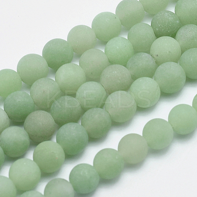 Natural Green Aventurine Beads Strands X-G-G748-08-8mm-1
