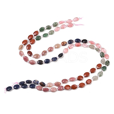 Cherry Quartz Glass & Natural Red Jasper & Sodalite & Green Strawberry Quartz & Rhodonite Beads Strands G-Z135-A06-1