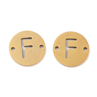 PVD Vacuum Plating 201 Stainless Steel Hollow Flat Round Links FIND-R149-03F-G-1