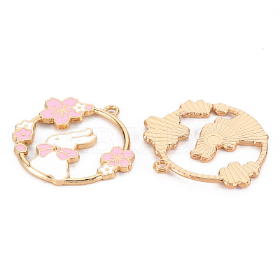 Eco-Friendly Alloy Enamel Pendants ENAM-T011-54-NR-1