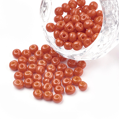 FGB 6/0 Baking Paint Glass Seed Beads SEED-Q025-4mm-N22-1