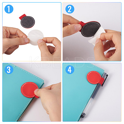 12Pcs 12 Colors Imitation Leather Self-adhesion Pen Holder AJEW-TA0002-60-1