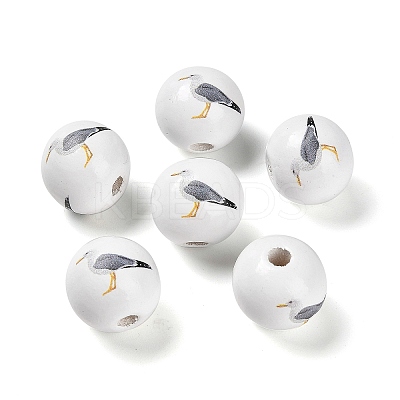 Natural Wood European Beads WOOD-S059-01A-1