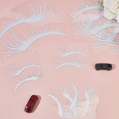 8 Pairs 2 Styles Eyelash Shape Waterproof PVC Picture Stickers DIY-HY0003-05B-1