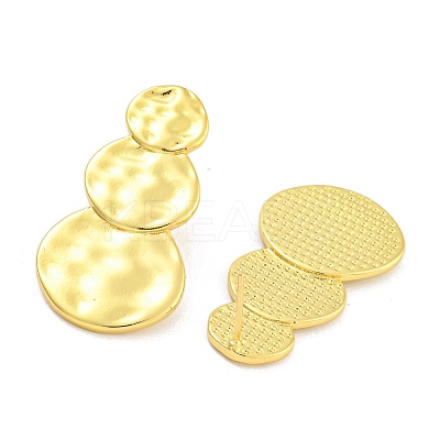 Rack Plating Flat Round Brass Stud Earrings for Women EJEW-G410-64G-1