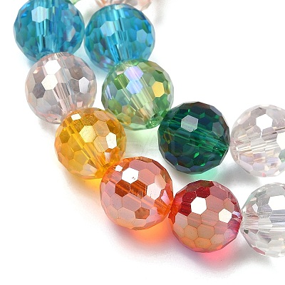 Electroplate Transparent Glass Beads Strands EGLA-K015-16-1