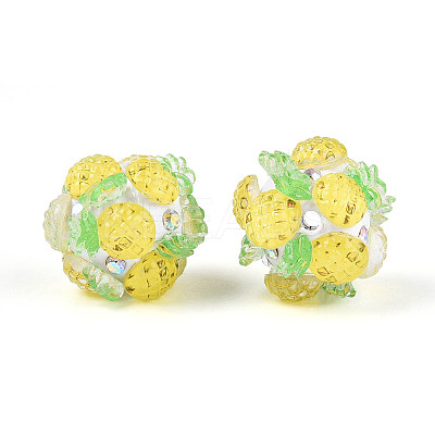 Fruit Round Resin Beads RESI-T059-03N-1