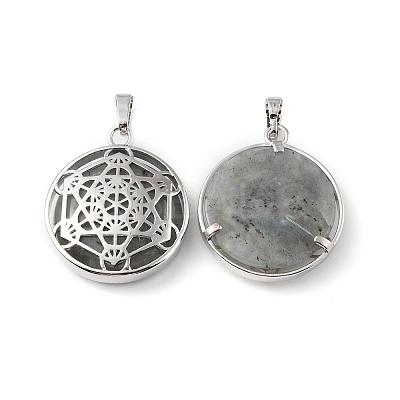 Natural Labradorite Pendants G-P498-04P-23-1