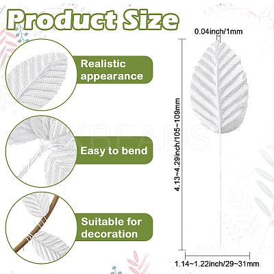 Handmade Silk Cloth Artificial Leaf AJEW-WH20070-073D-1