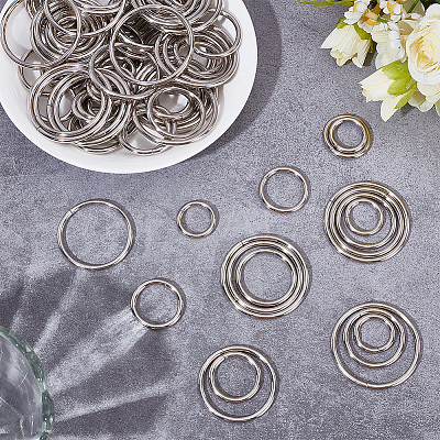 100Pcs 5 Styles Iron Linking Ring IFIN-GO0001-04-1