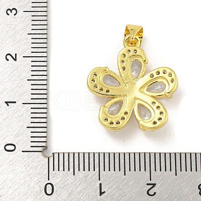 Rack Plating Brass Micro Pave Cubic Zirconia Pendants KK-G513-93G-02-1