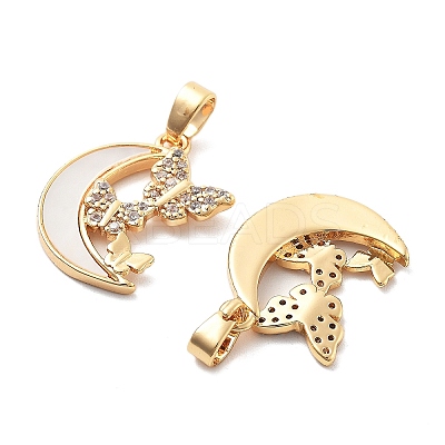 Brass Micro Pave Cubic Zirconia Pendants KK-L222-013G-1
