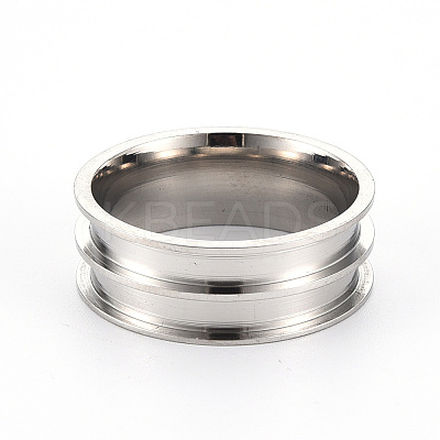 Tarnish Resistant 201 Stainless Steel Ring Core Blank for Inlay Jewelry Making RJEW-ZX002-05-9-1