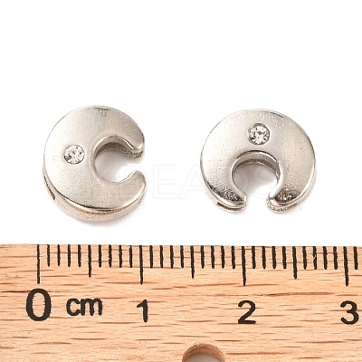 Letter Slider Beads for Watch Band Bracelet Making X-ALRI-O012-C-NR-1